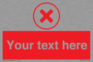 Custom red background, red cross in circle sign